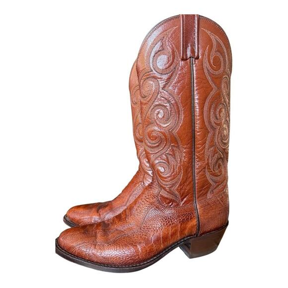 Dan Post Ostrich Leg Western Cowboy Boot Style 6636 Men size 9 D - Picture 2 of 9